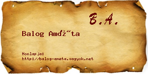 Balog Amáta névjegykártya