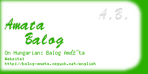 amata balog business card